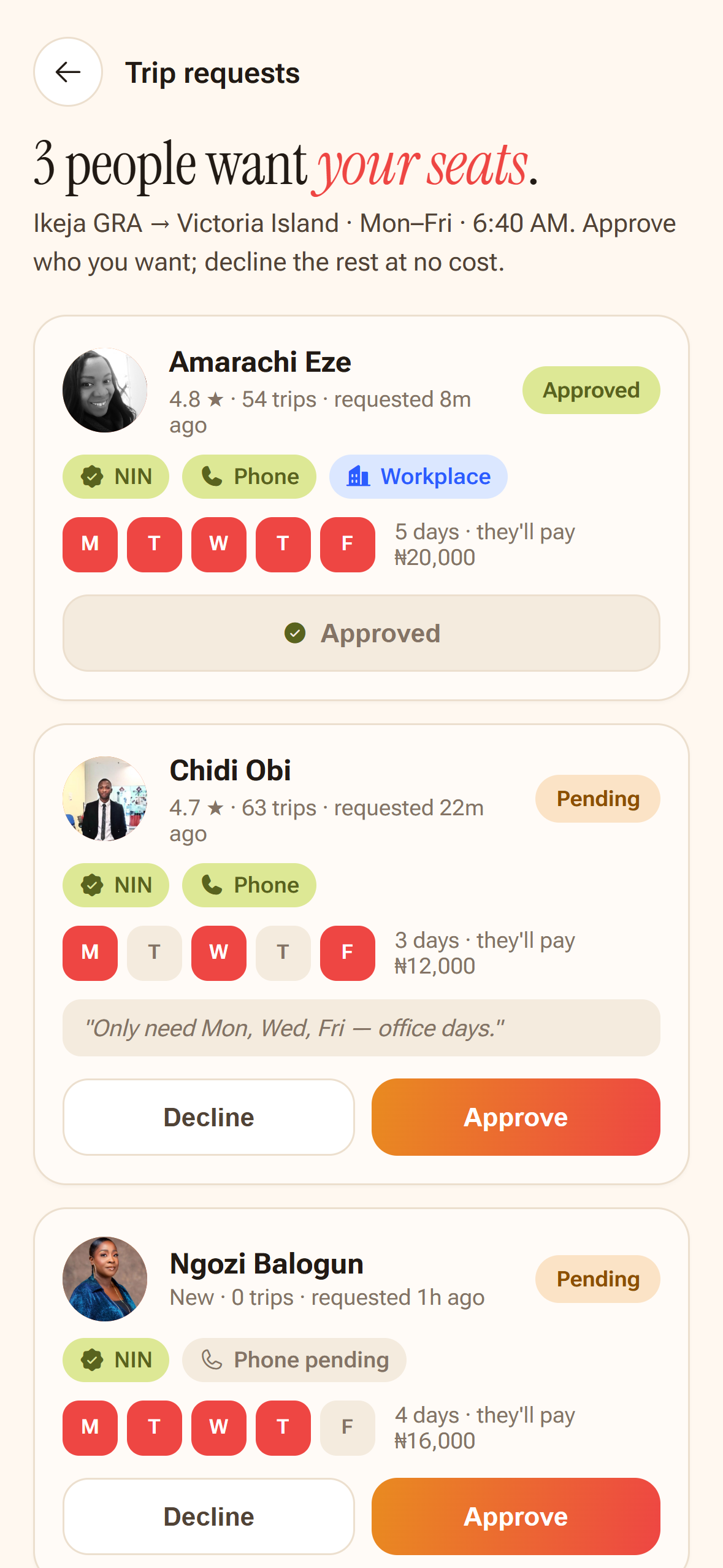 Conductor app screen