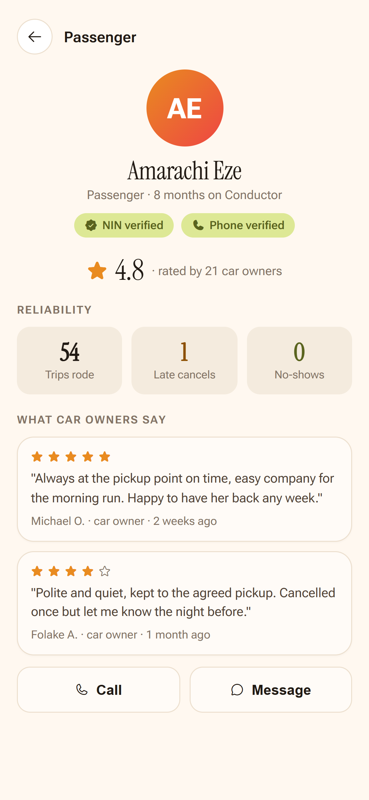 Conductor app screen