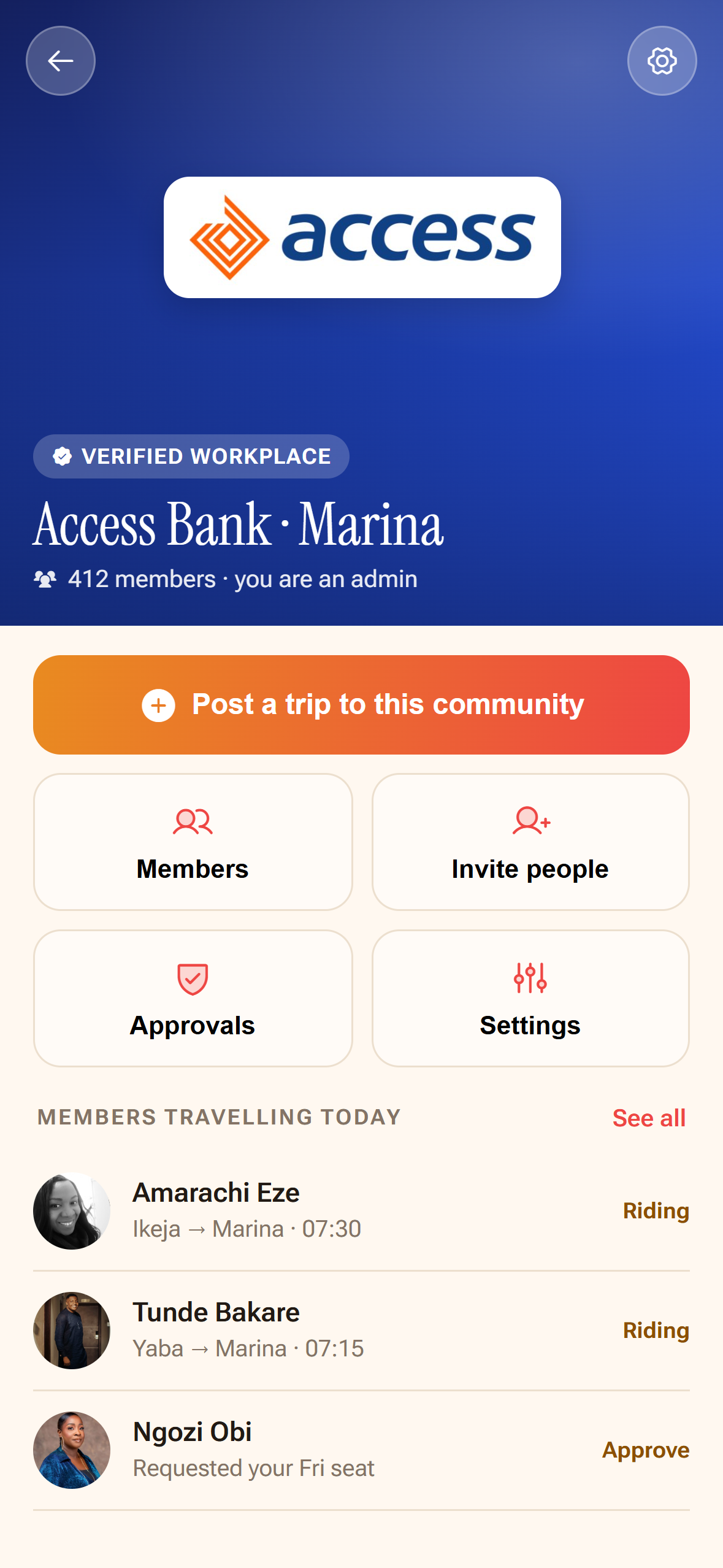 Conductor app screen