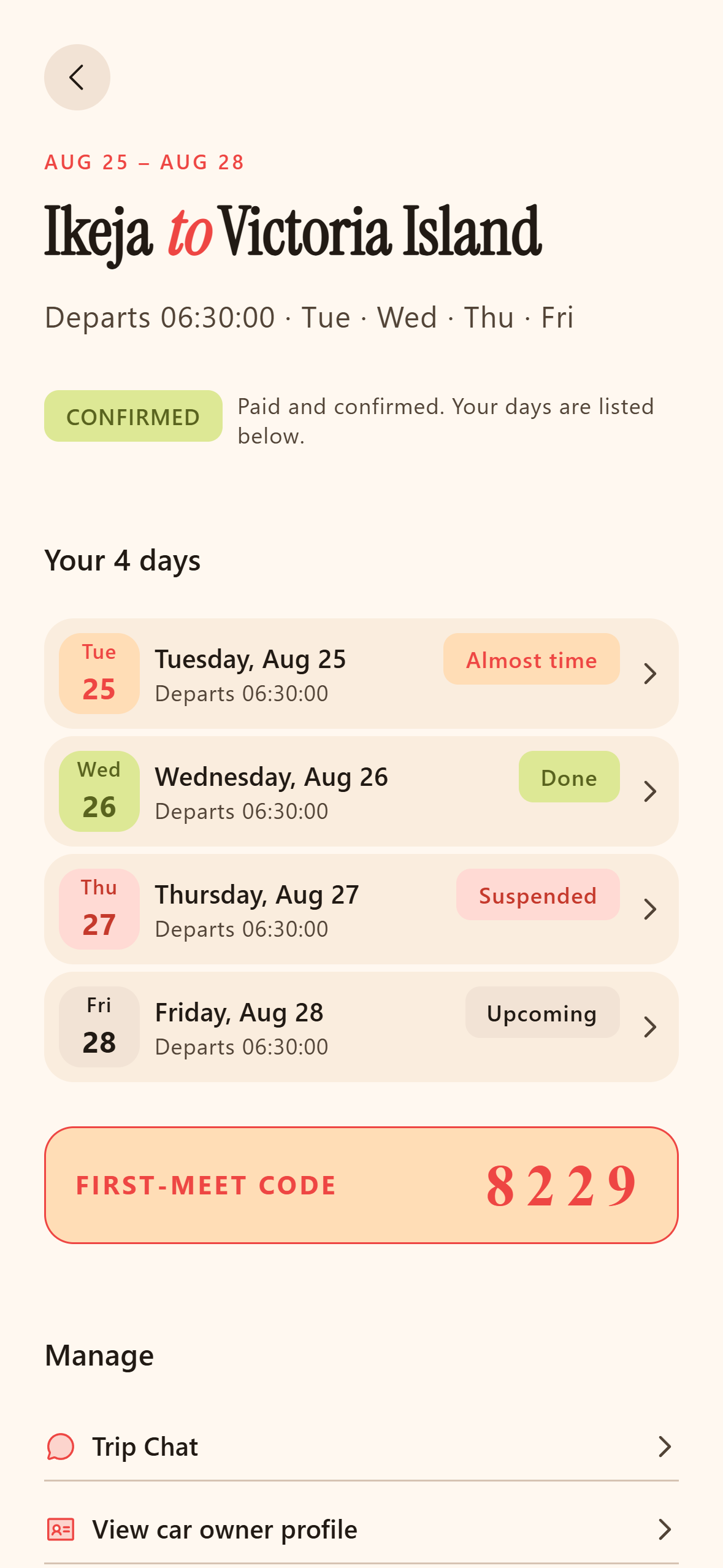 Conductor app screen