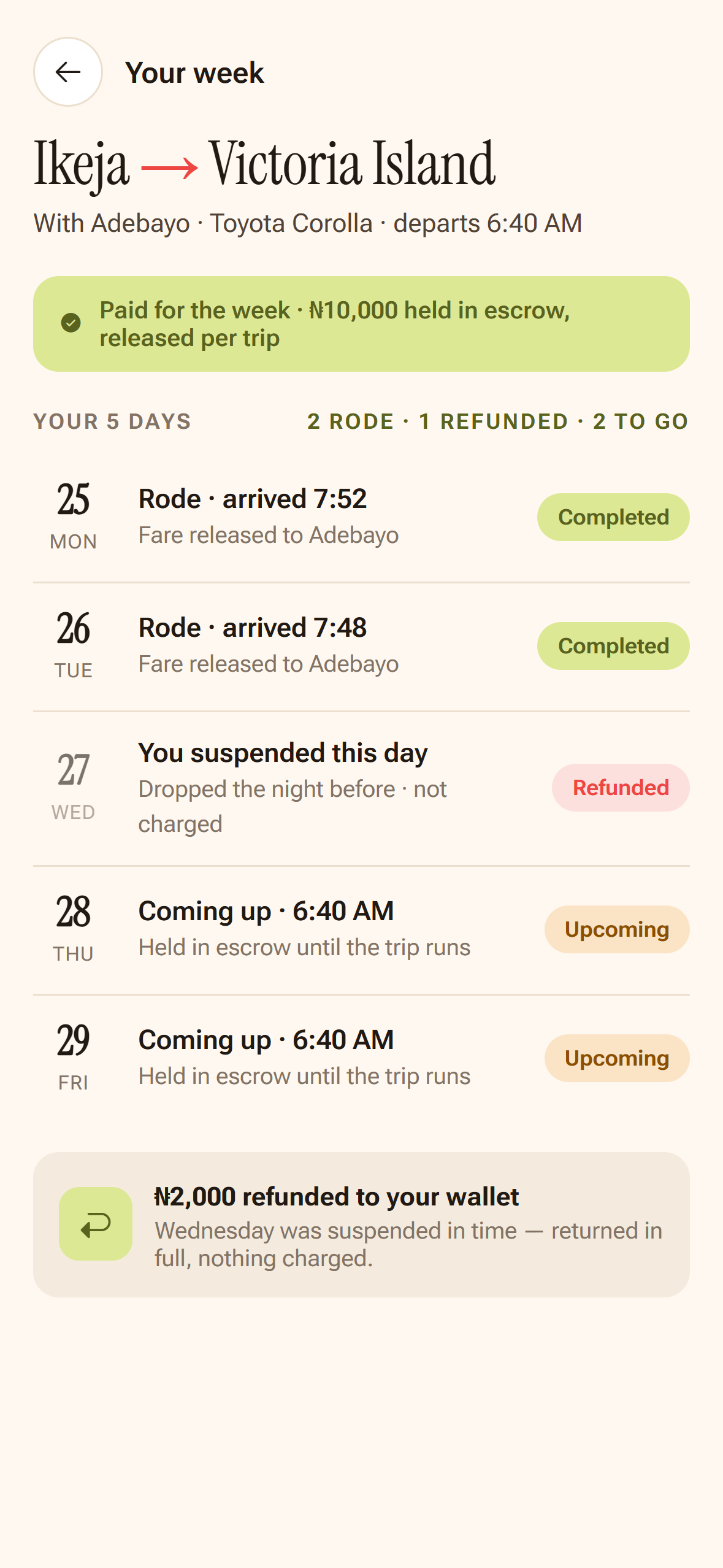 Conductor app screen